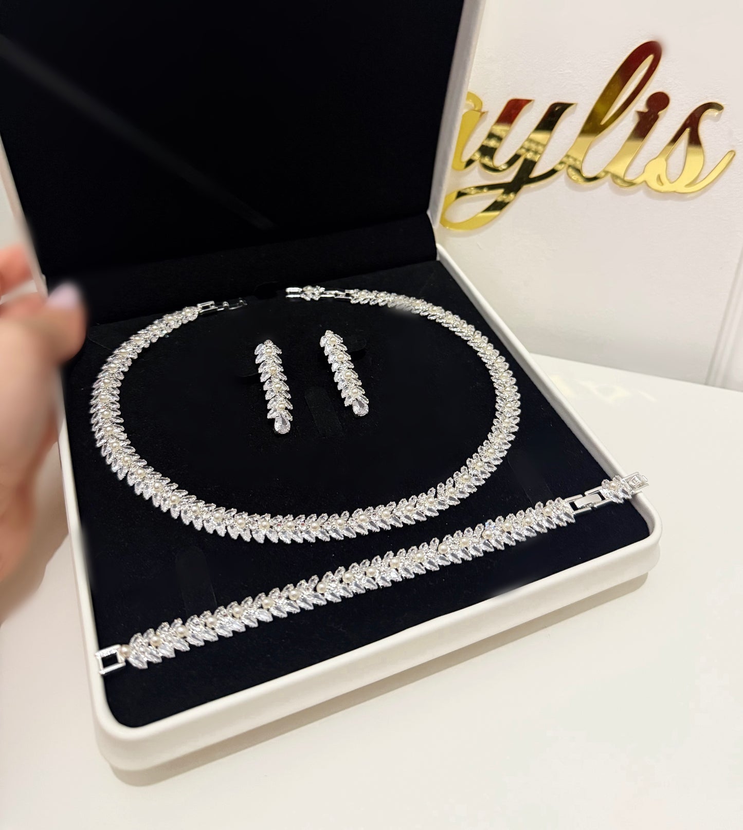 Set bijuterii cristale zirconiu și perle Bonami - Daylis