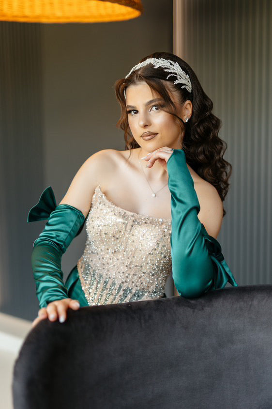 Diadema cristale zirconiu Safira Daylis