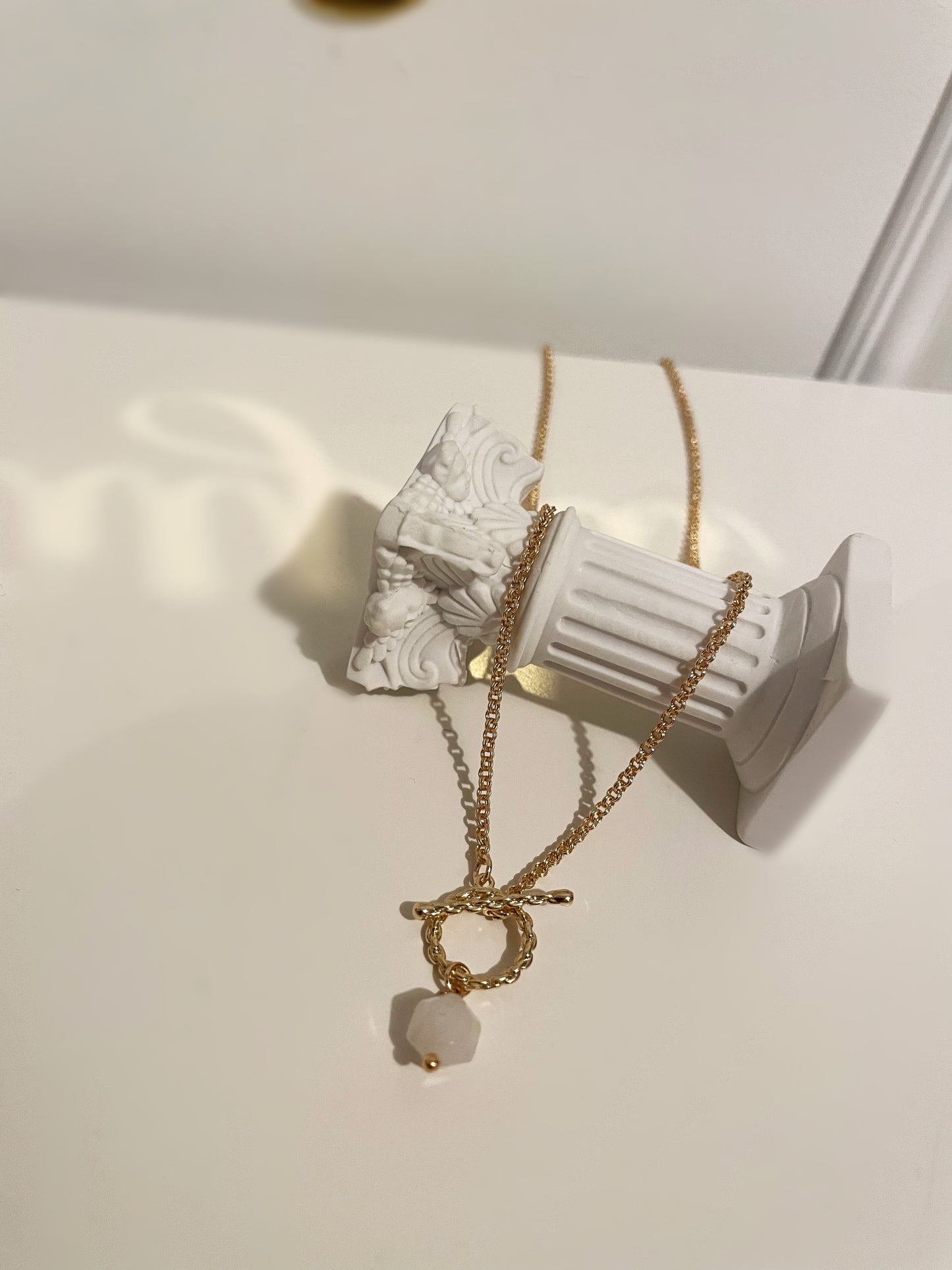 Lantisor cu 2 pandantive si piatra naturala - Daylis