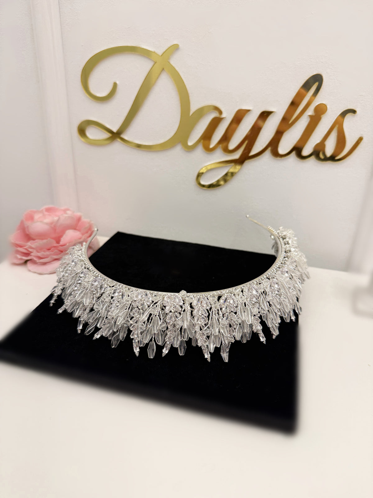 Coronita mireasa cristale zirconiu Selena - Daylis