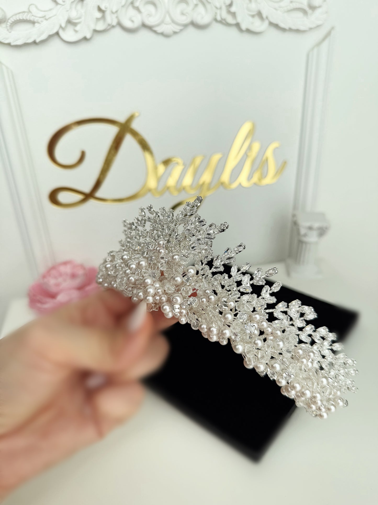 Coronita de mireasa cu perle Adalia - Daylis