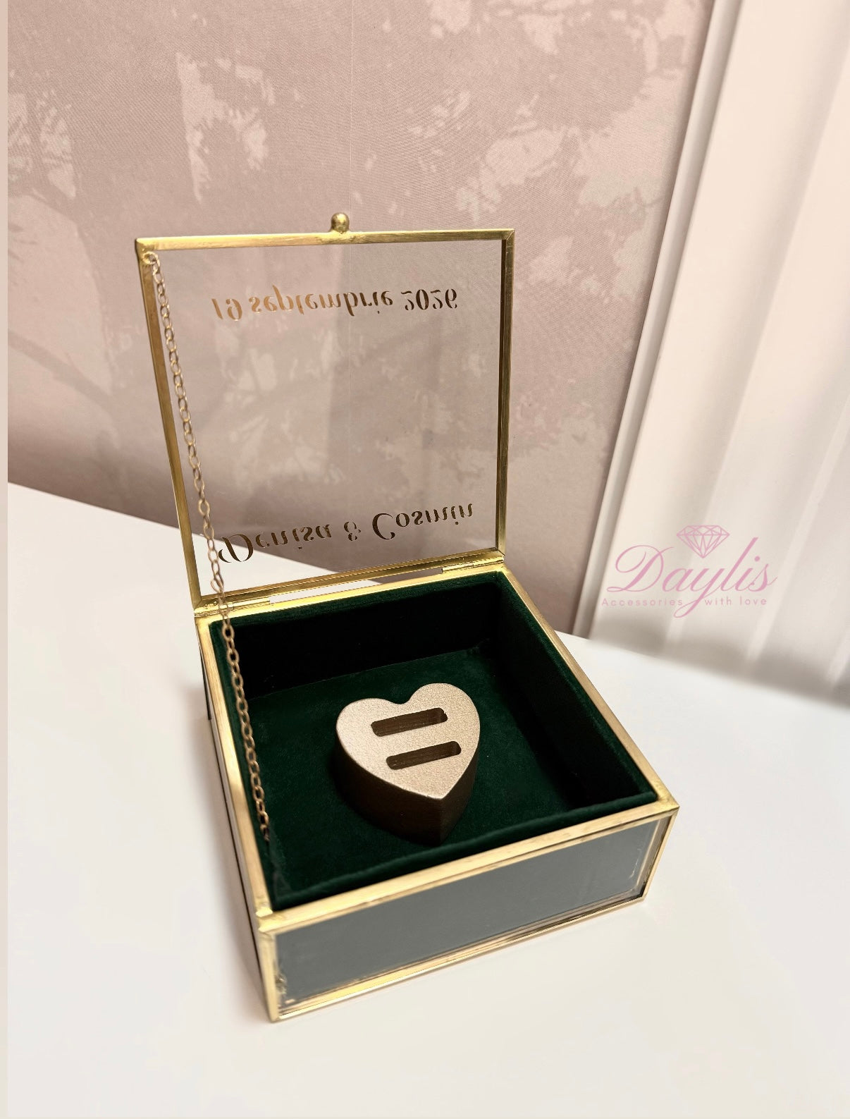 Cutie pentru verighete personalizata - catifea - Daylis