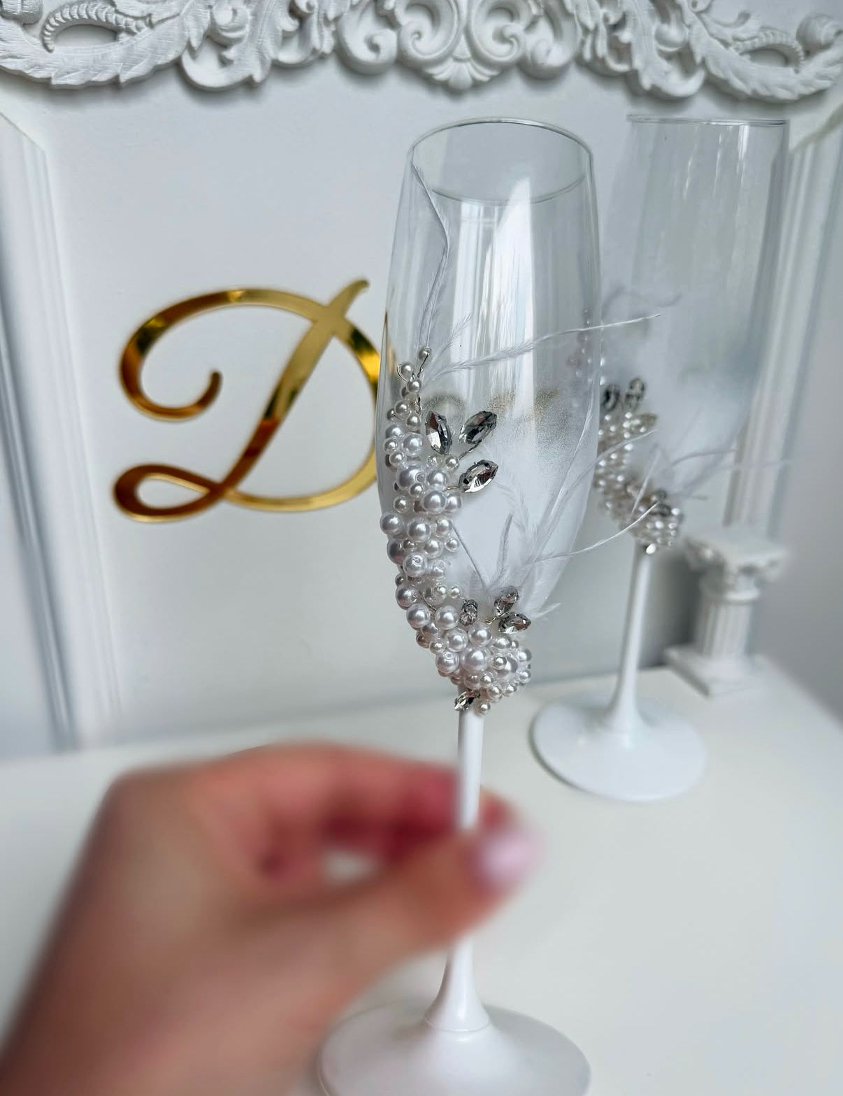 Pahare elegante cu perle - Daylis