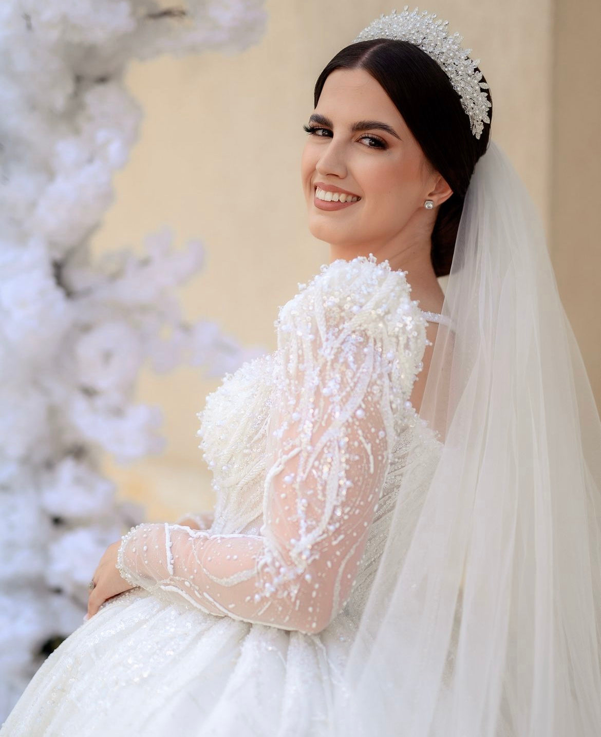 Coronita mireasa cu perle Zonia Daylis