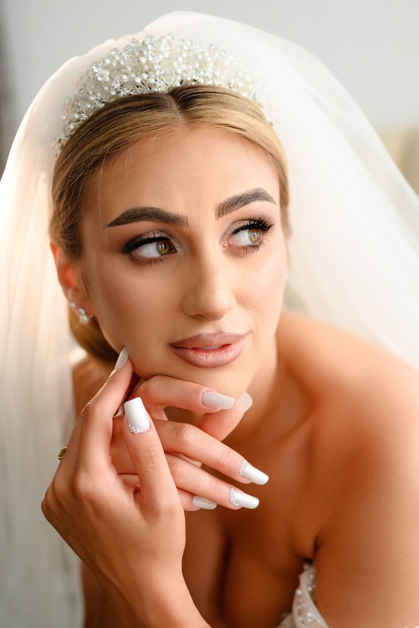 Coronita perle si cristale zirconiu Daria Medium - Daylis