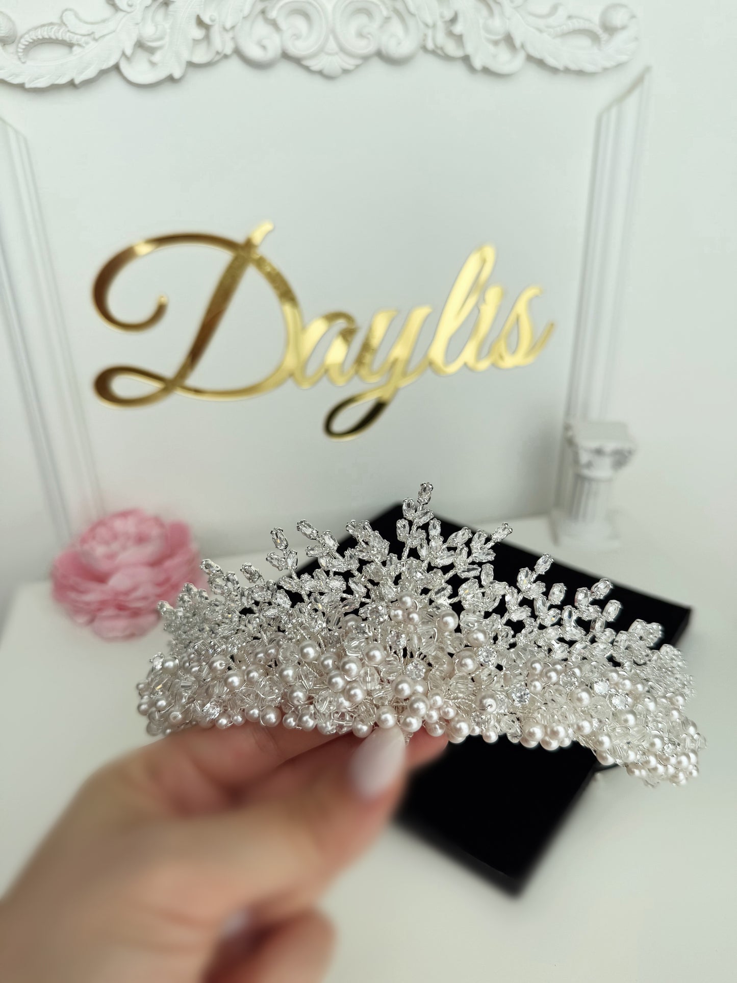 Coronita de mireasa cu perle Adalia - Daylis