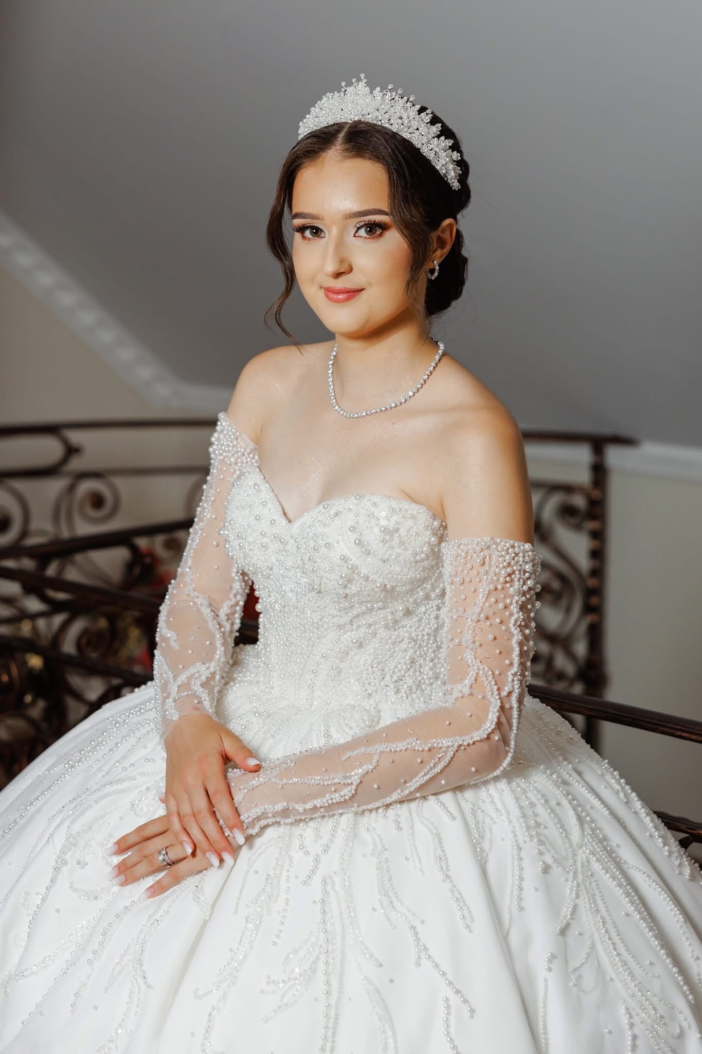 Coronita mireasa cu perle Zonia Daylis