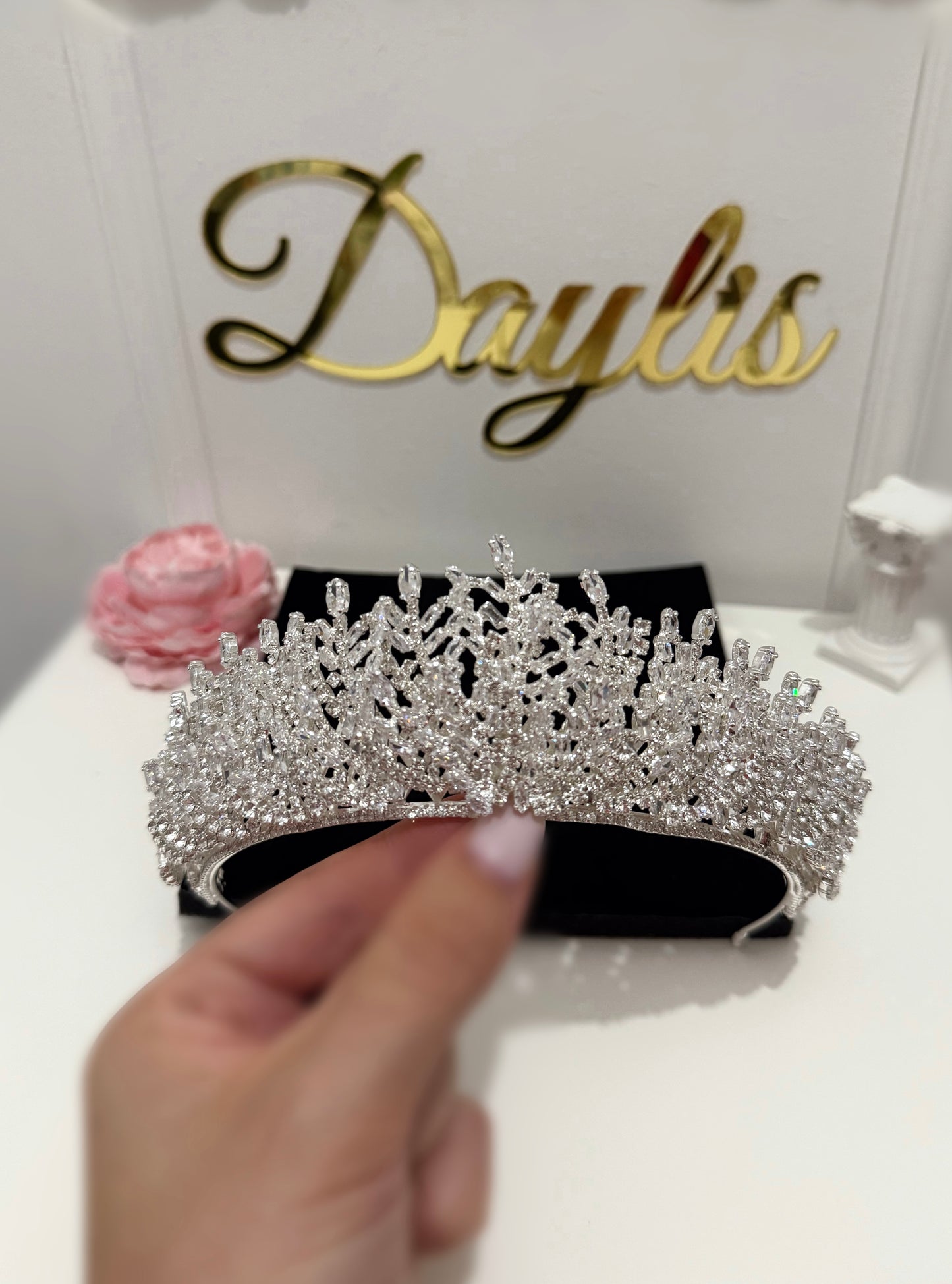 Coronita mireasa cristale zirconiu Nasli - Daylis