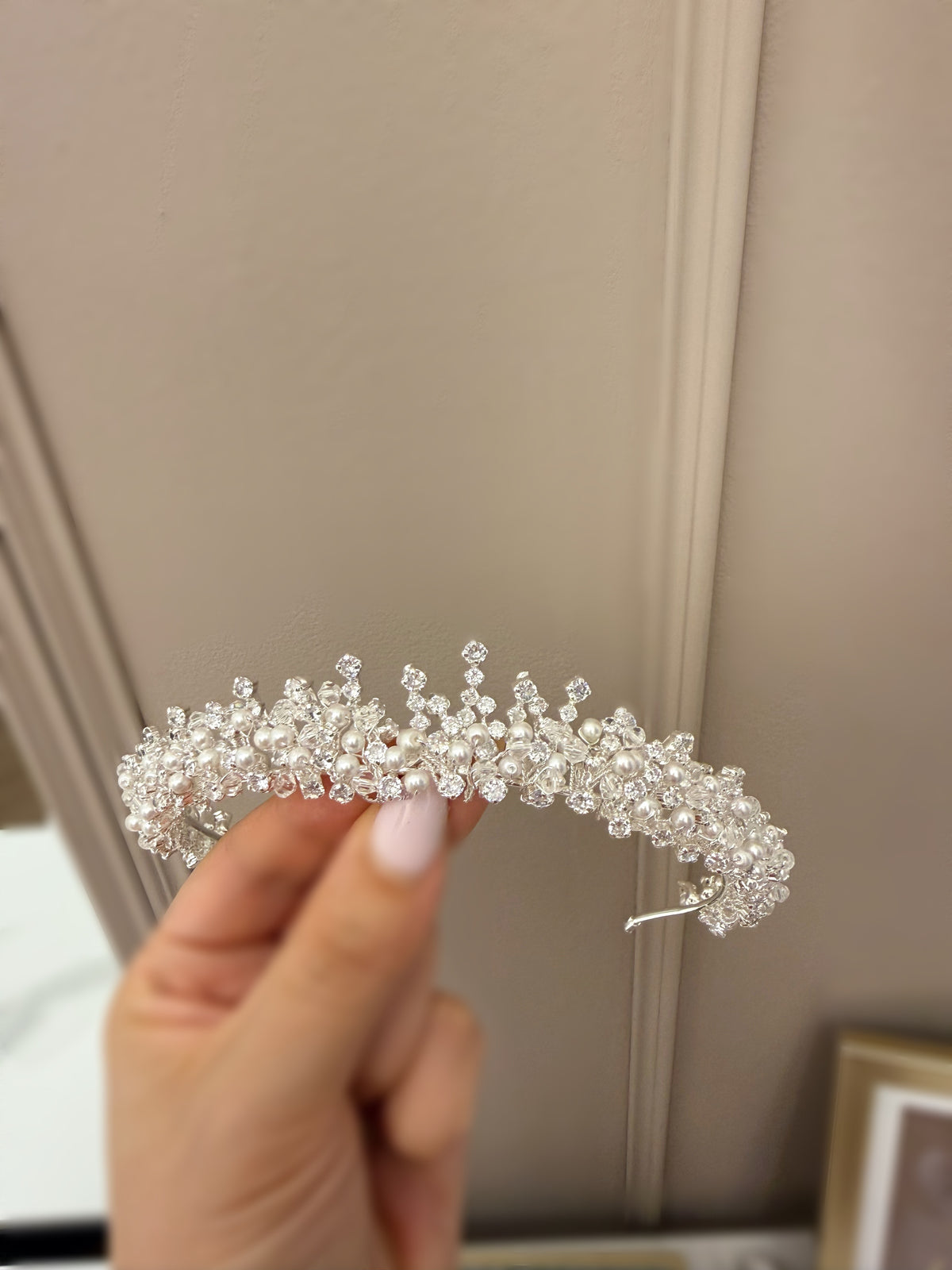 Coronita perle si cristale zirconiu Andrada - Daylis