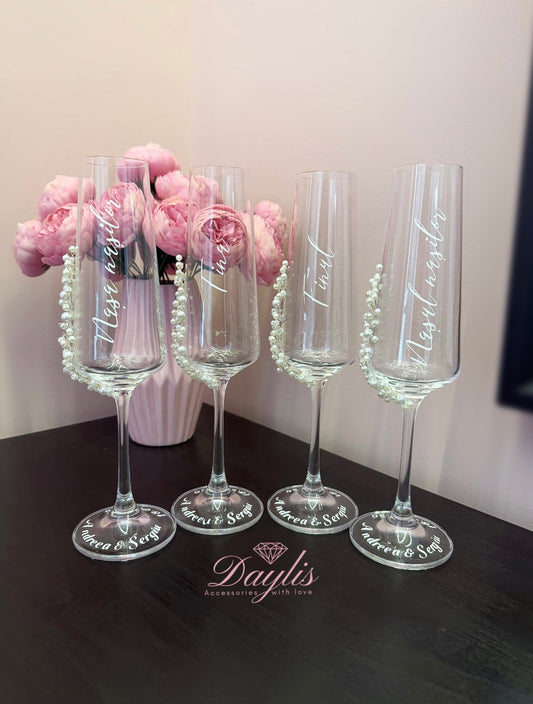 Pahare personalizate cu perle împletite - Daylis