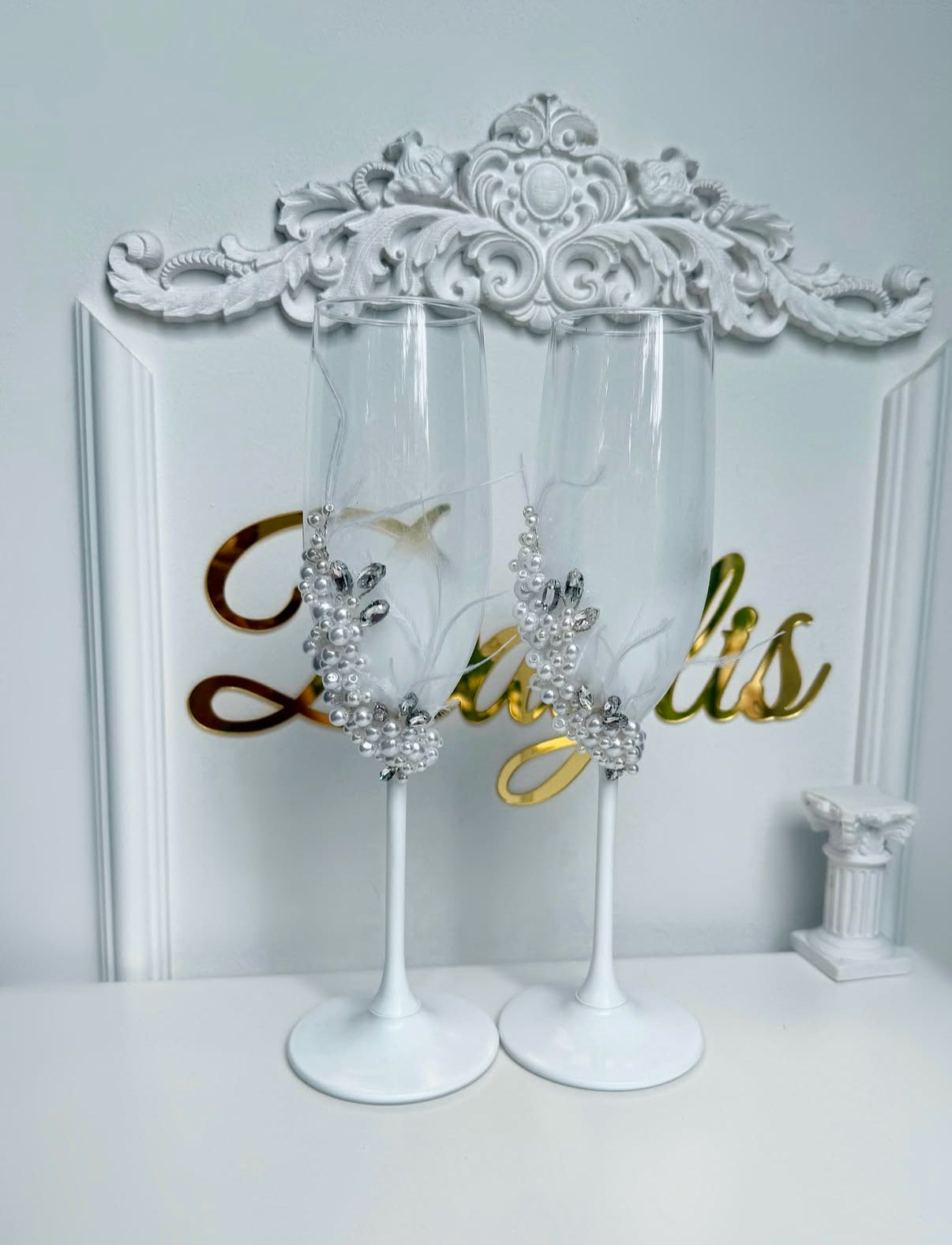 Pahare elegante cu perle - Daylis