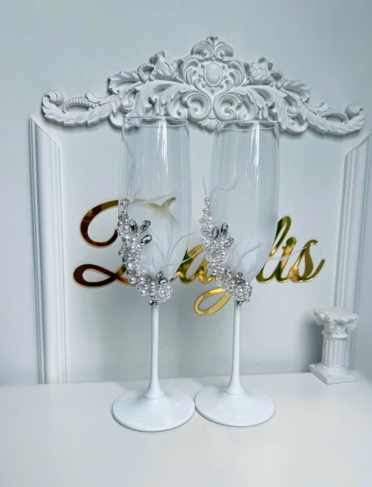 Pahare elegante cu perle - Daylis