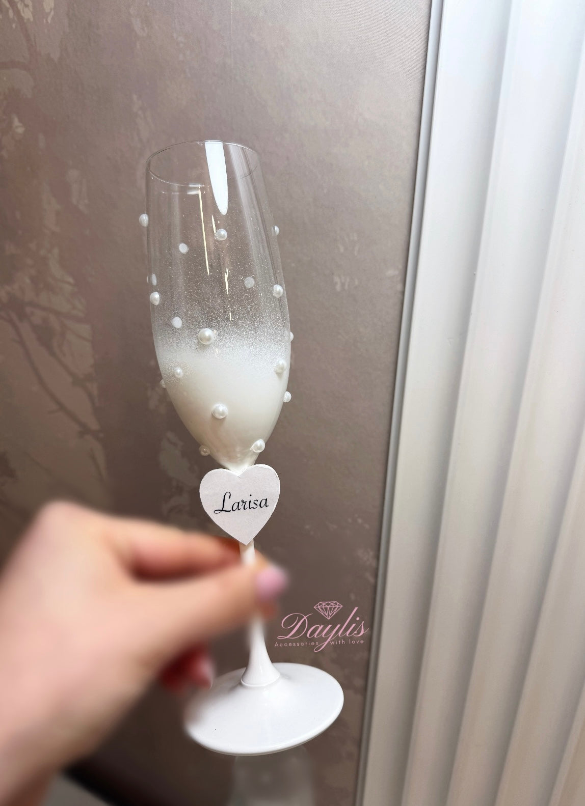 Pahare Elegance Pearl personalizate - Daylis