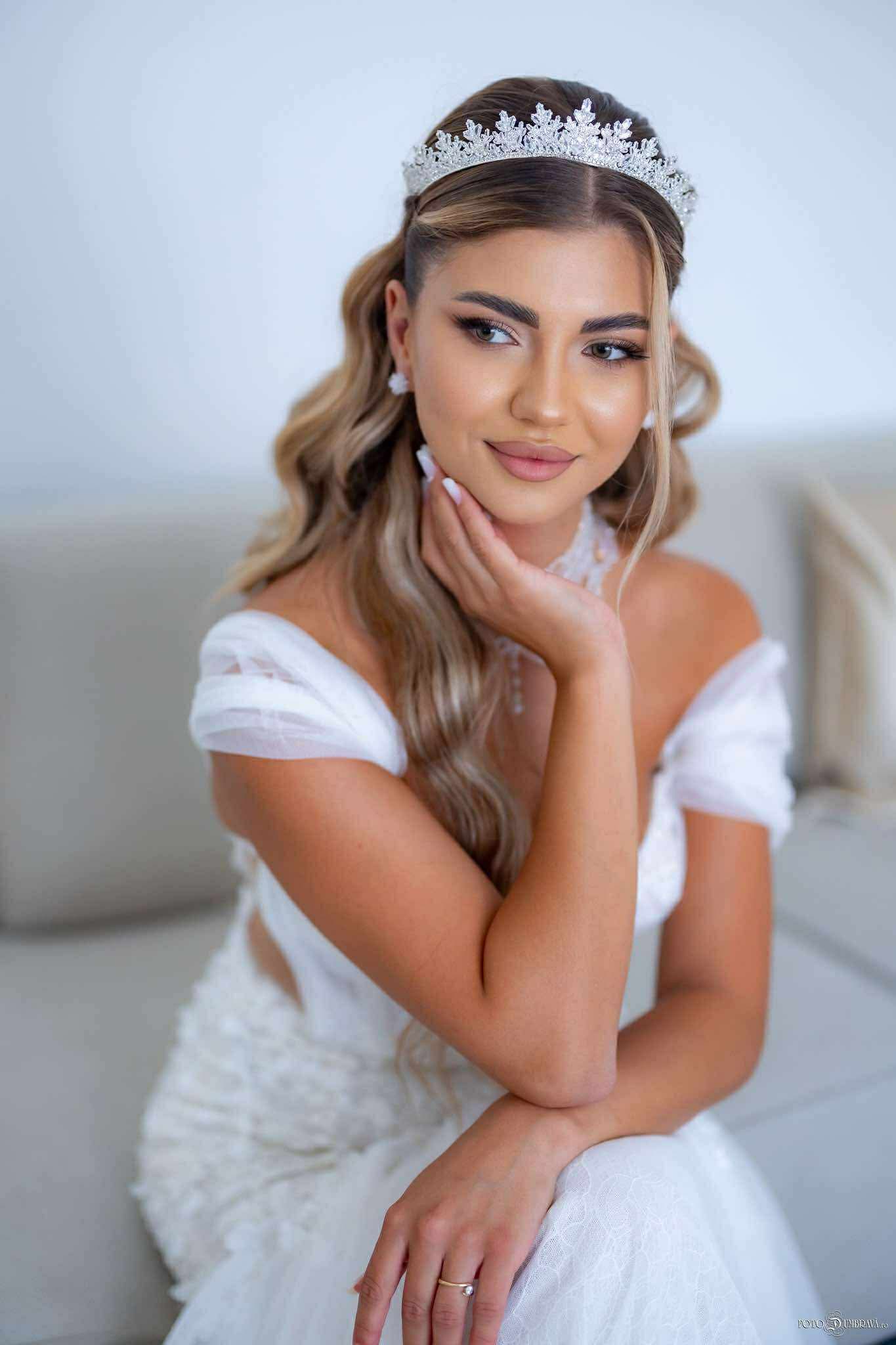 Coronita mireasă cristale zirconiu Alexia - Daylis