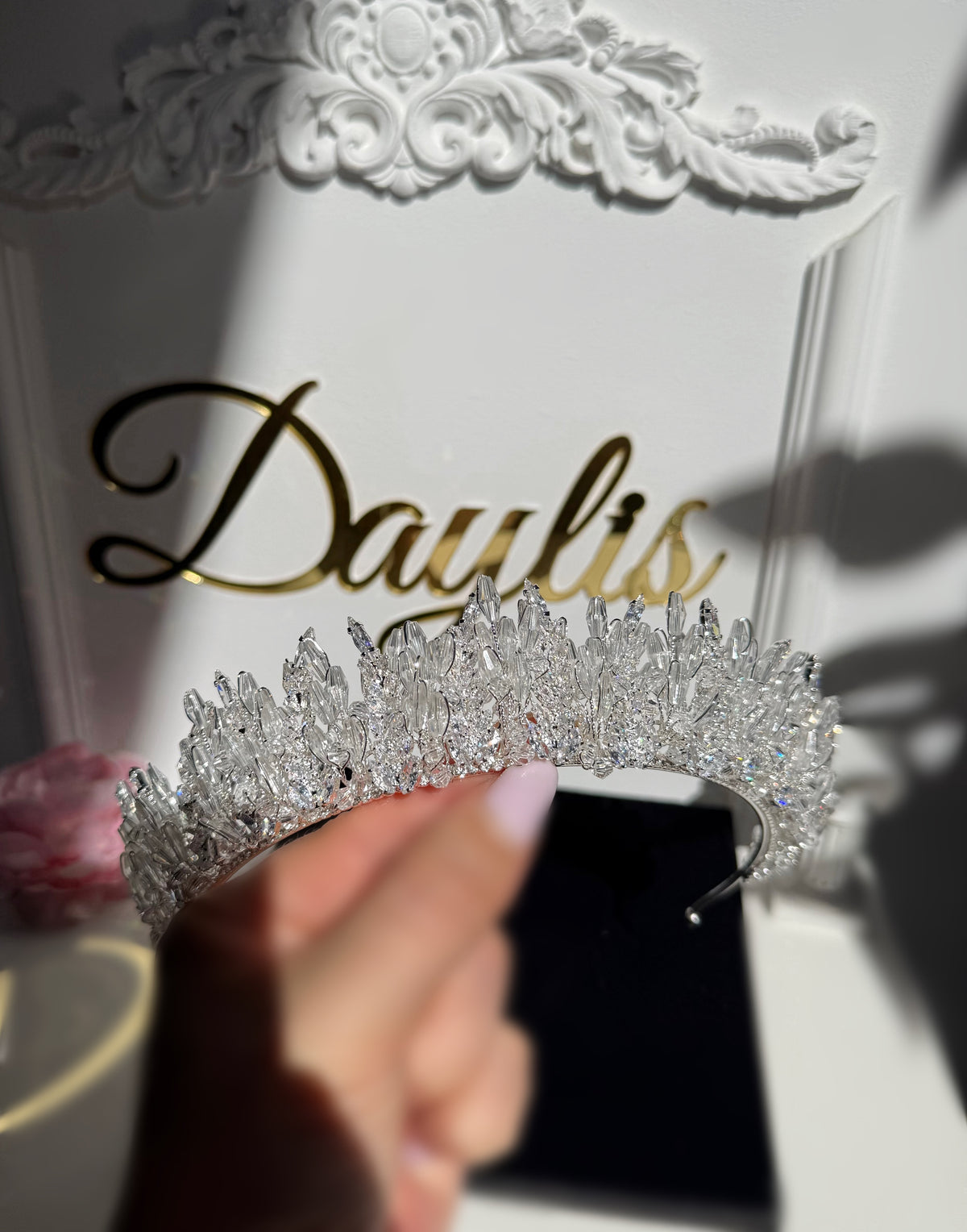 Coronita mireasa cristale zirconiu Selena - Daylis