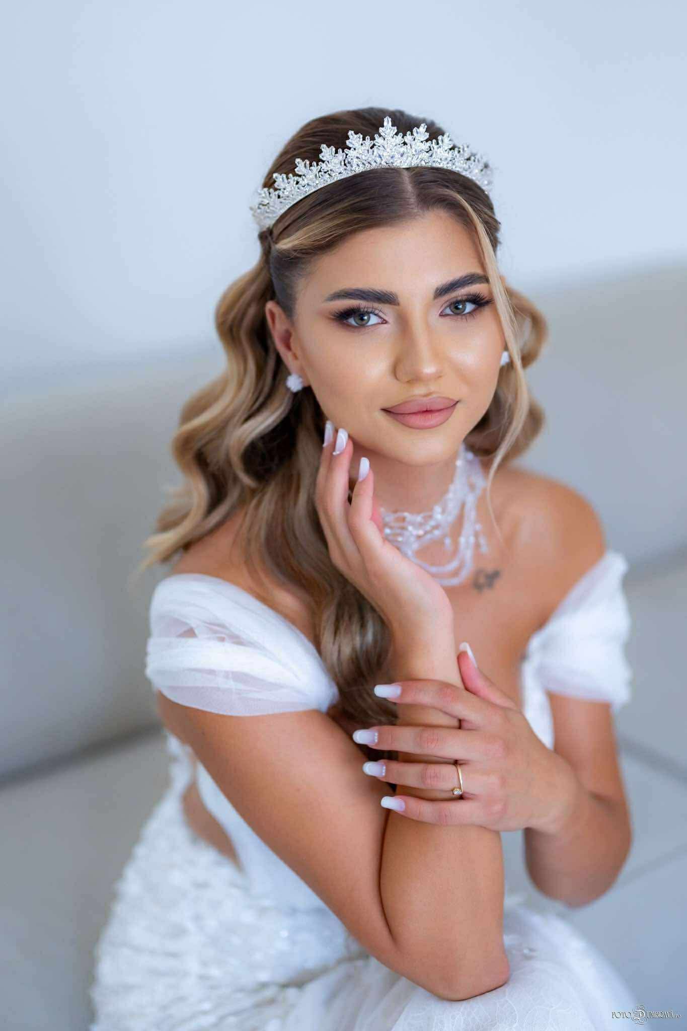 Coronita mireasă cristale zirconiu Alexia - Daylis