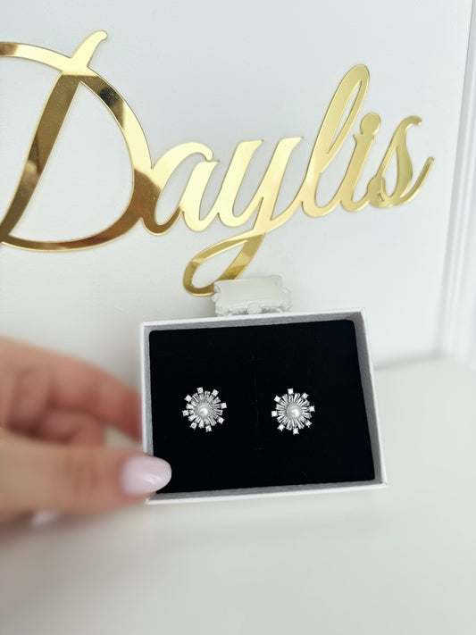 Cercei cristale zirconiu si perla Alfie - Daylis