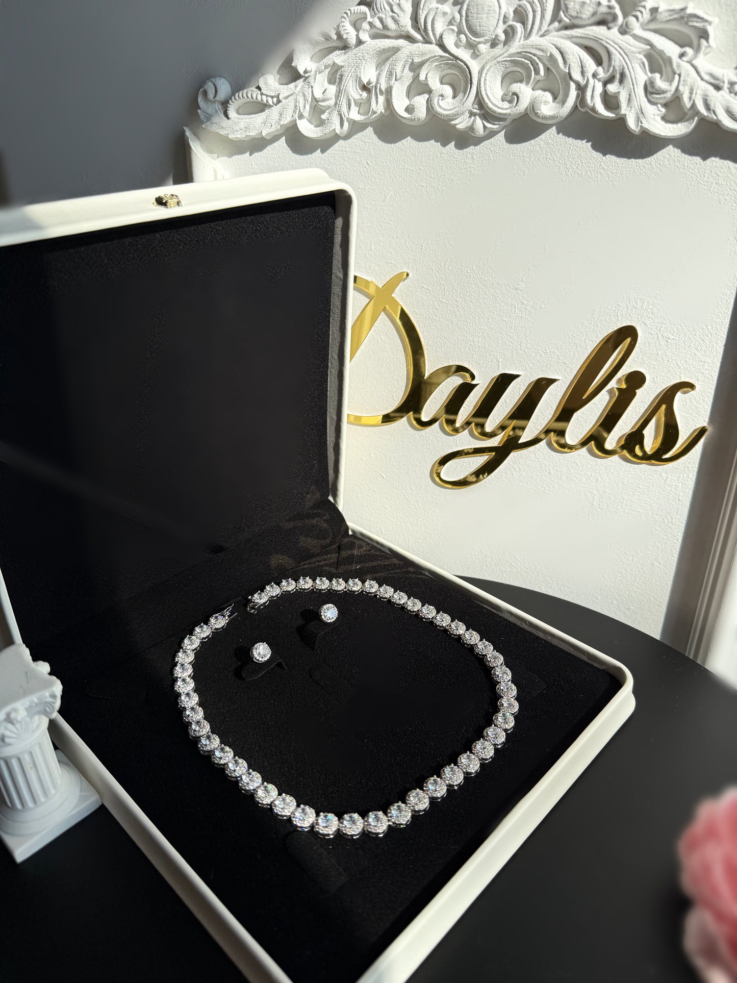 Set cristale zirconiu Rina Daylis 2 piese cercei și colier