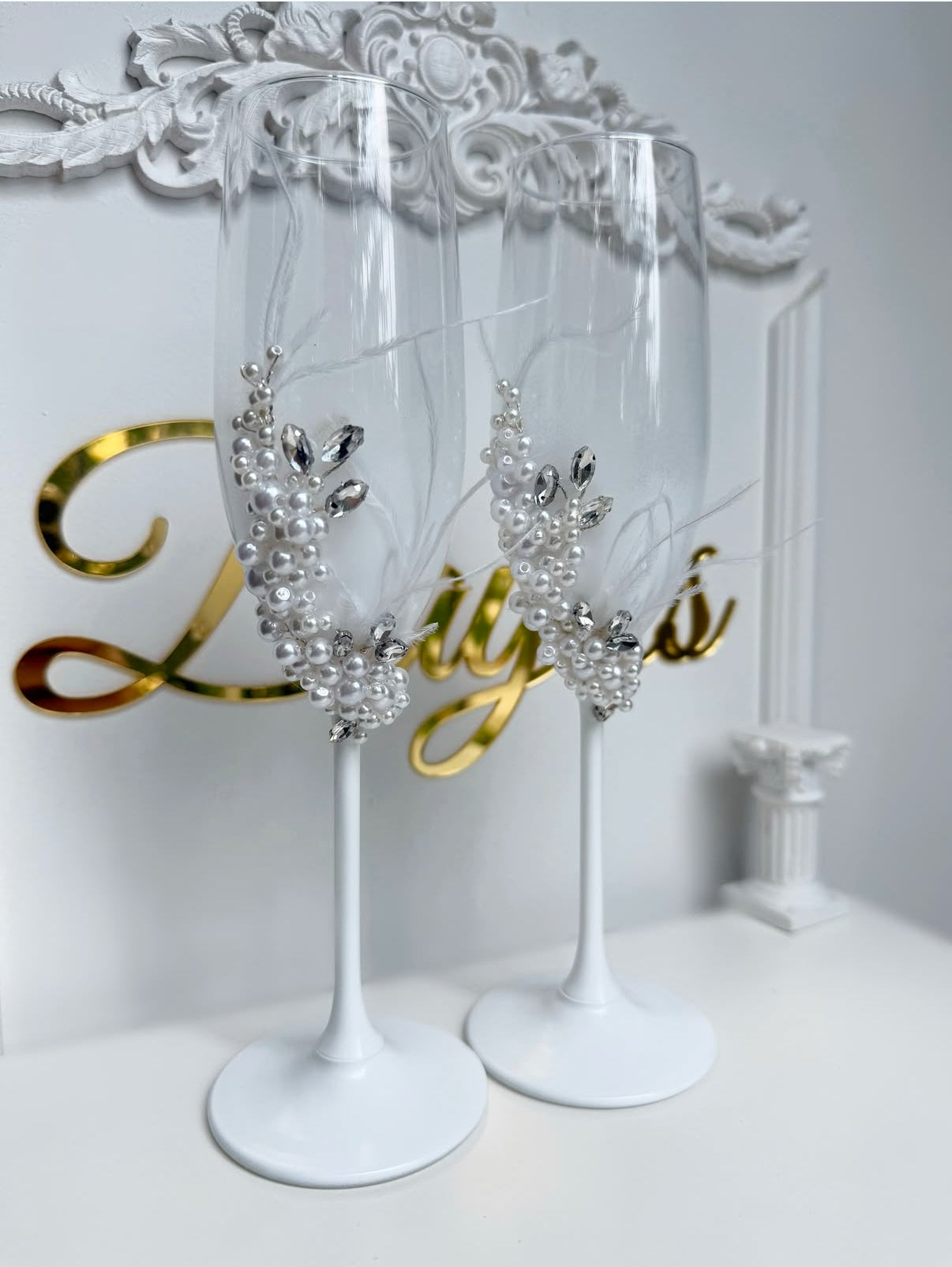 Pahare elegante cu perle - Daylis