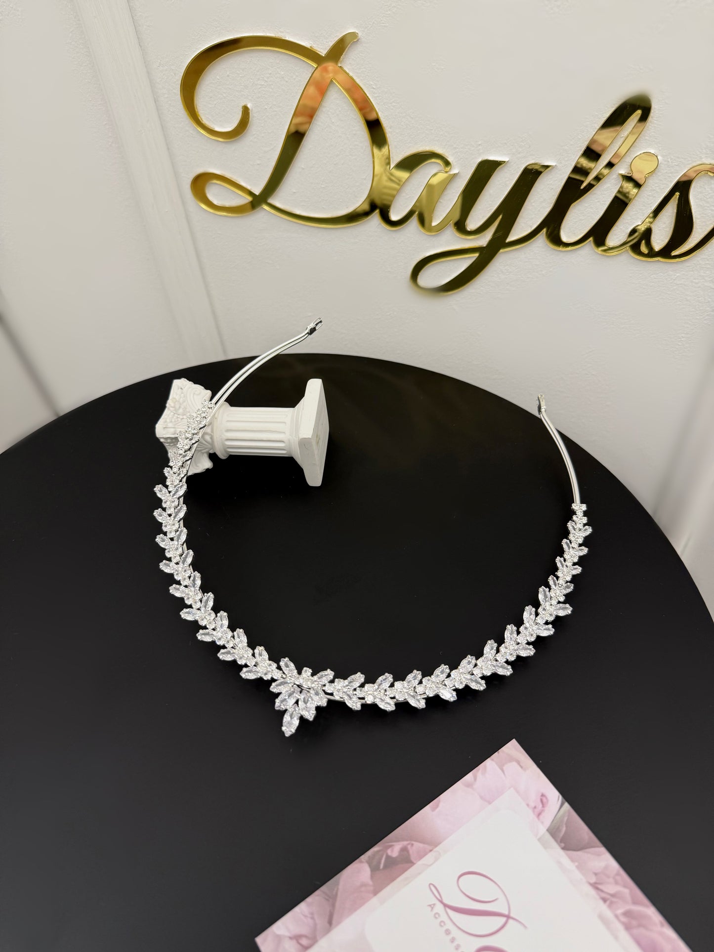 Coronita mireasa din cristale zirconiu – eleganță subtilă - Luna - Daylis