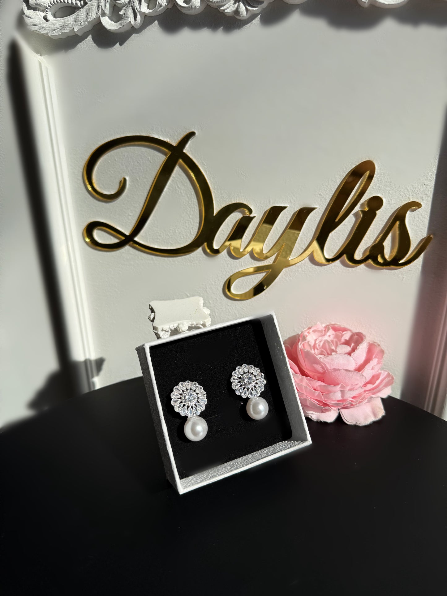 Cercei cristale zirconiu si perla - Esra - Daylis