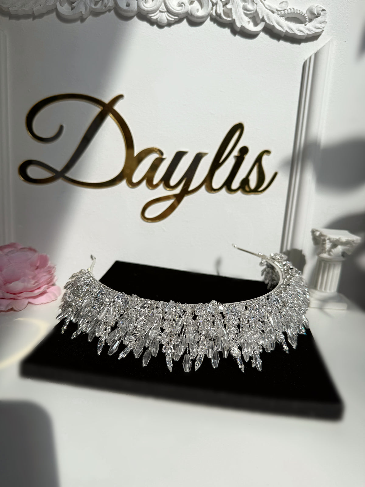 Coronita mireasa cristale zirconiu Selena - Daylis