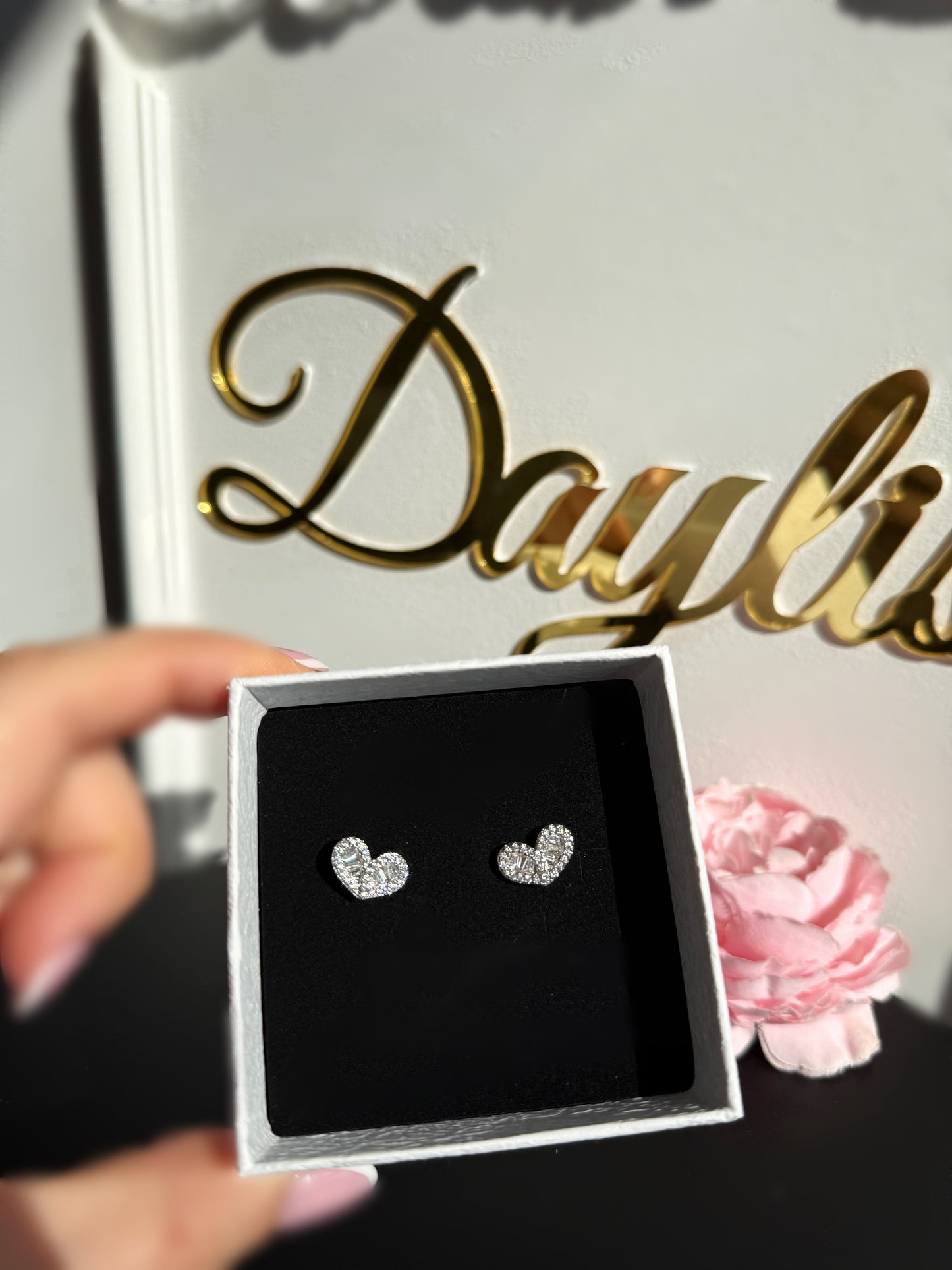 Cercei inimă cu cristale zirconiu - Daylis