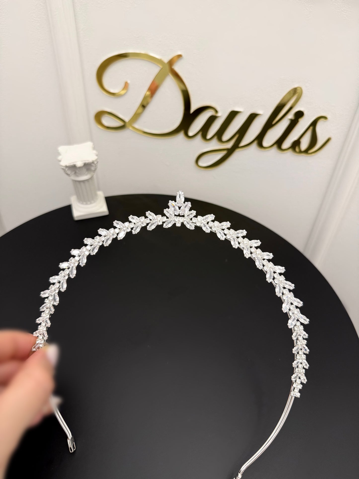Coronita mireasa din cristale zirconiu – eleganță subtilă - Luna - Daylis