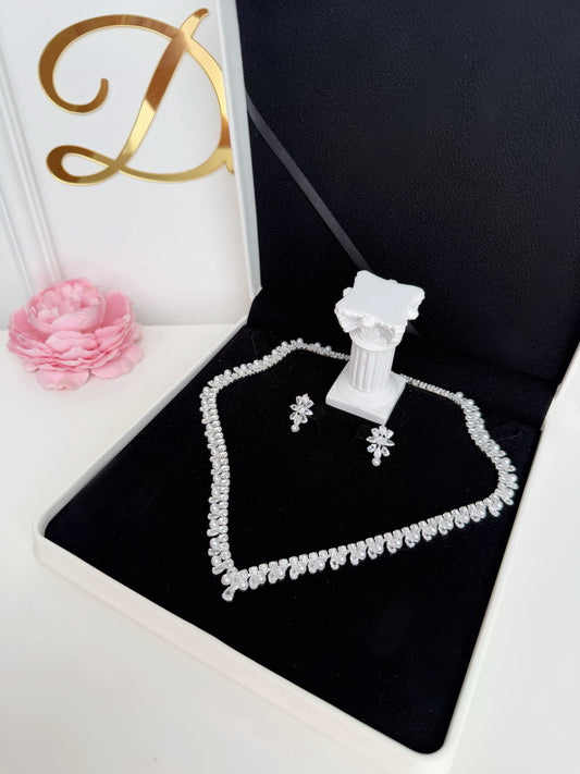 Set bijuterii cristale zirconiu si perle Serenity Daylis