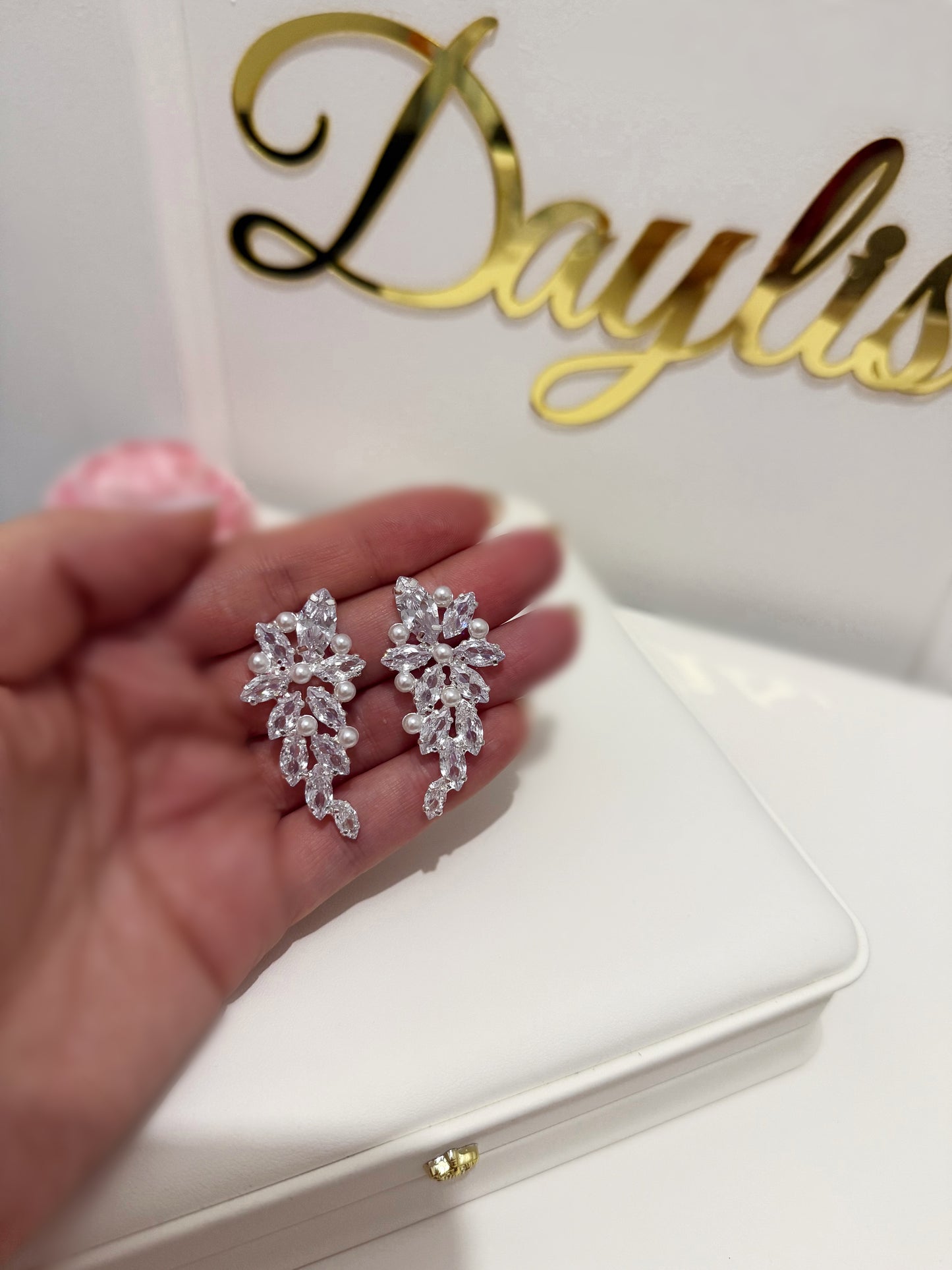 Cercei cristale zirconiu si perle Katia - Daylis