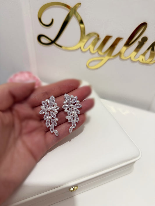 Cercei cristale zirconiu si perle Katia - Daylis