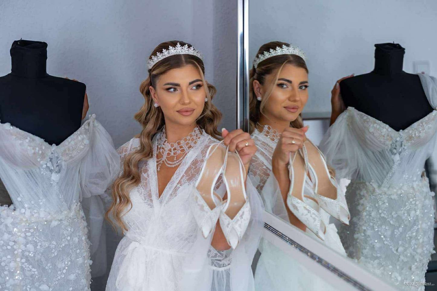 Coronita mireasă cristale zirconiu Alexia - Daylis