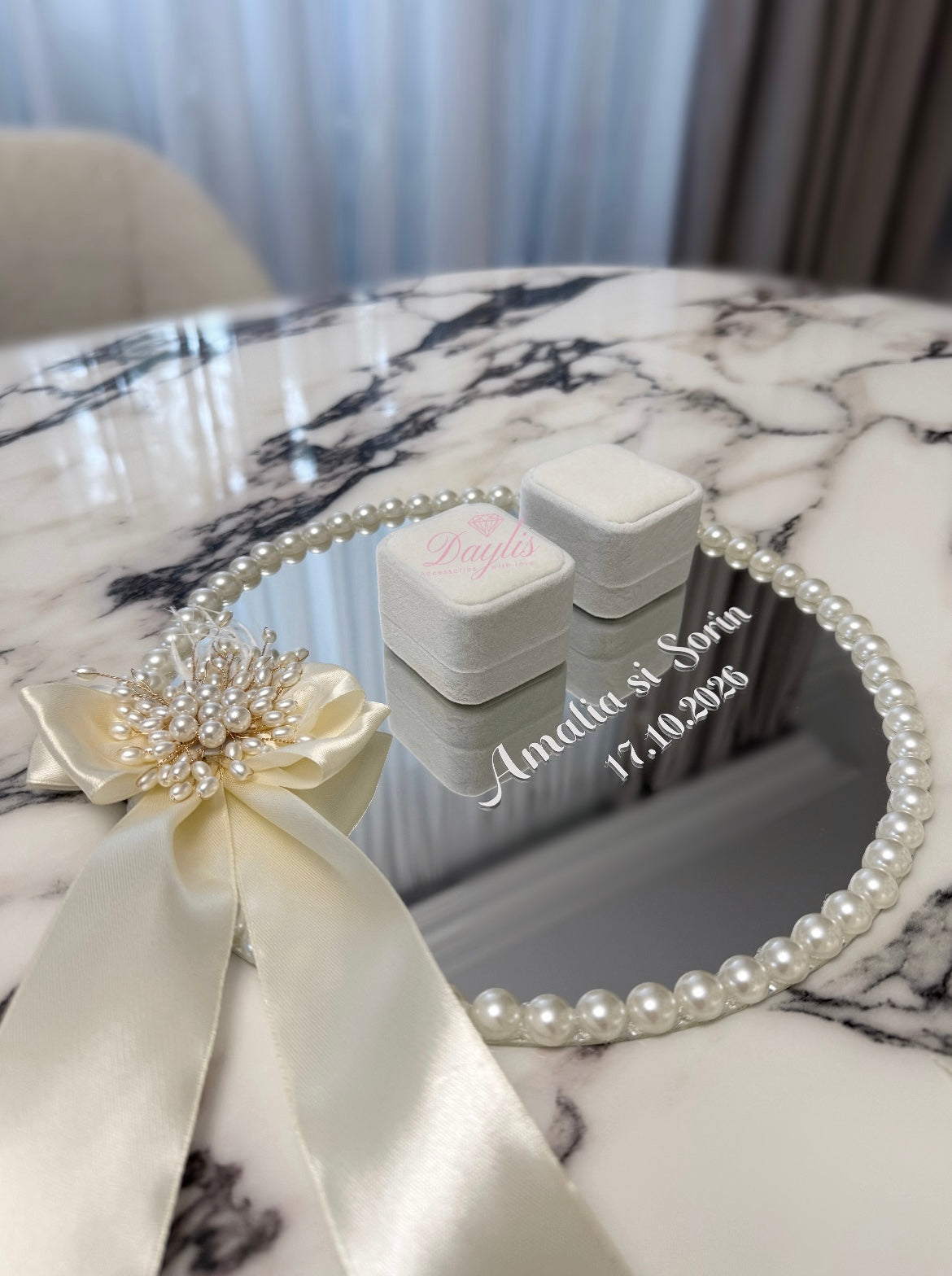 Oglinda pentru verighete personalizata Pearl - Daylis