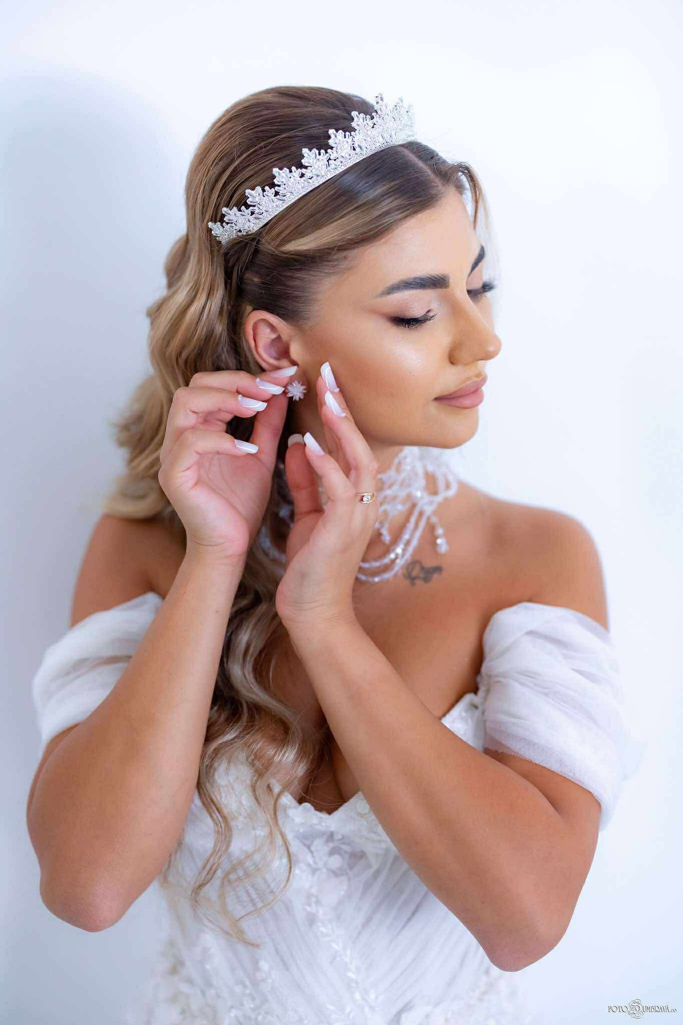 Coronita mireasă cristale zirconiu Alexia - Daylis