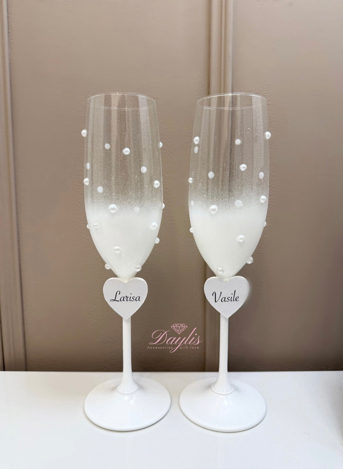 Pahare Elegance Pearl personalizate - Daylis