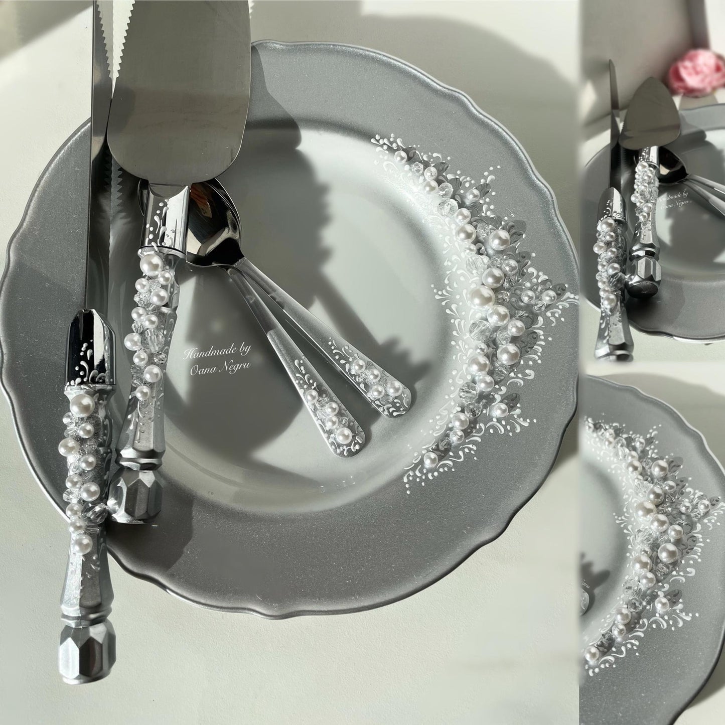 Set de tort Pearl Silver